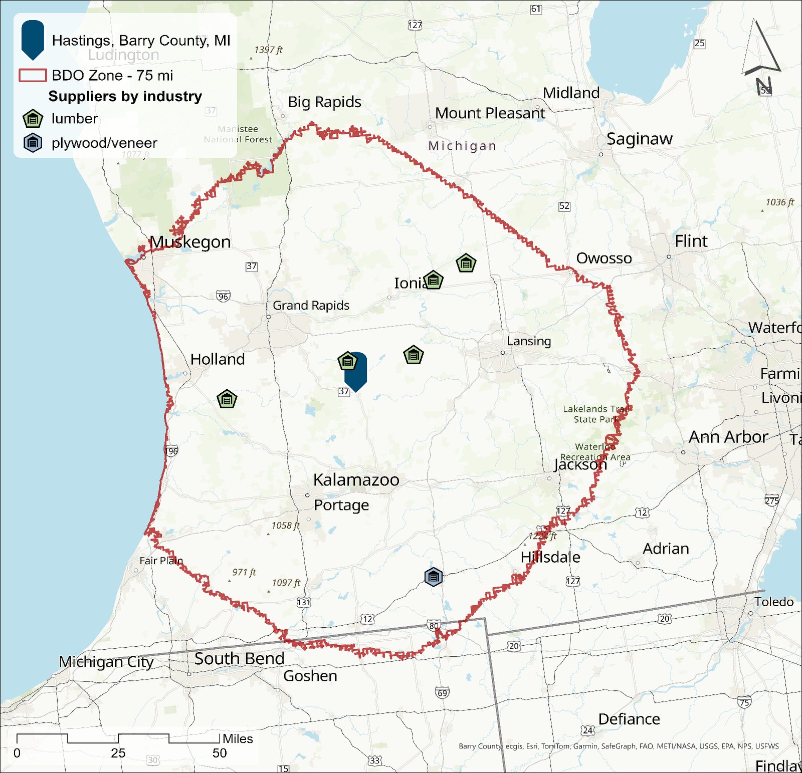 Feedstock suppliers in the BDO Zone