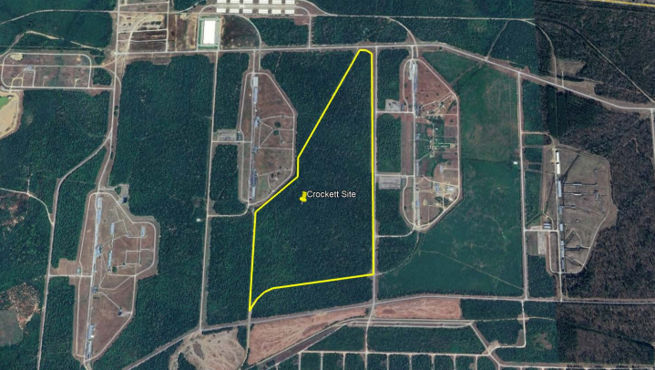 Crockett Site — parcel boundary on the East Campus