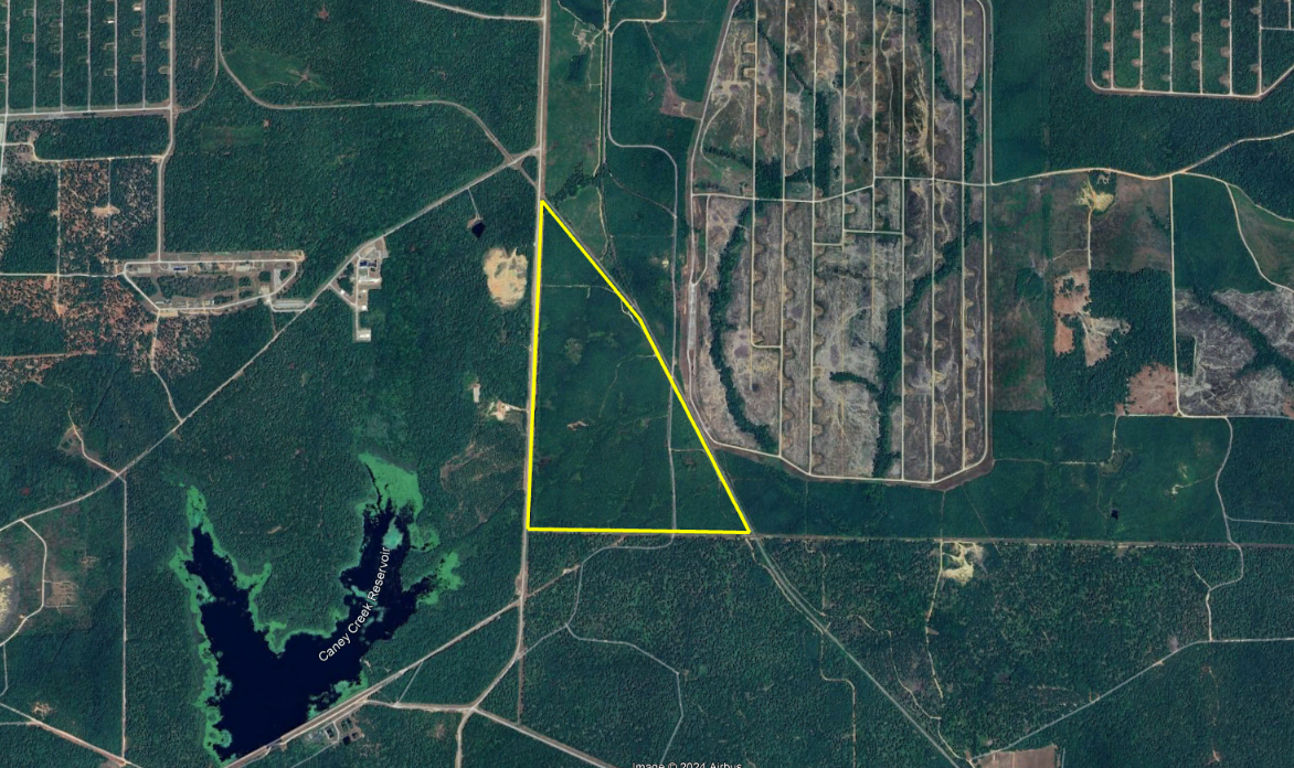 Delta Site — parcel boundary near Caney Creek Reservoir