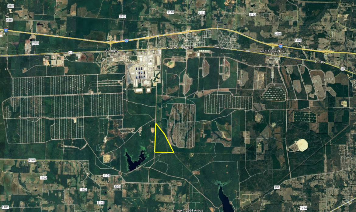 Delta Site — regional aerial, New Boston and Hooks, TX
