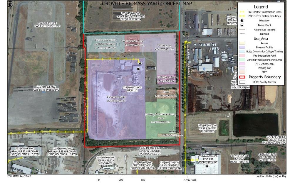 Oroville Biomass Yard concept map