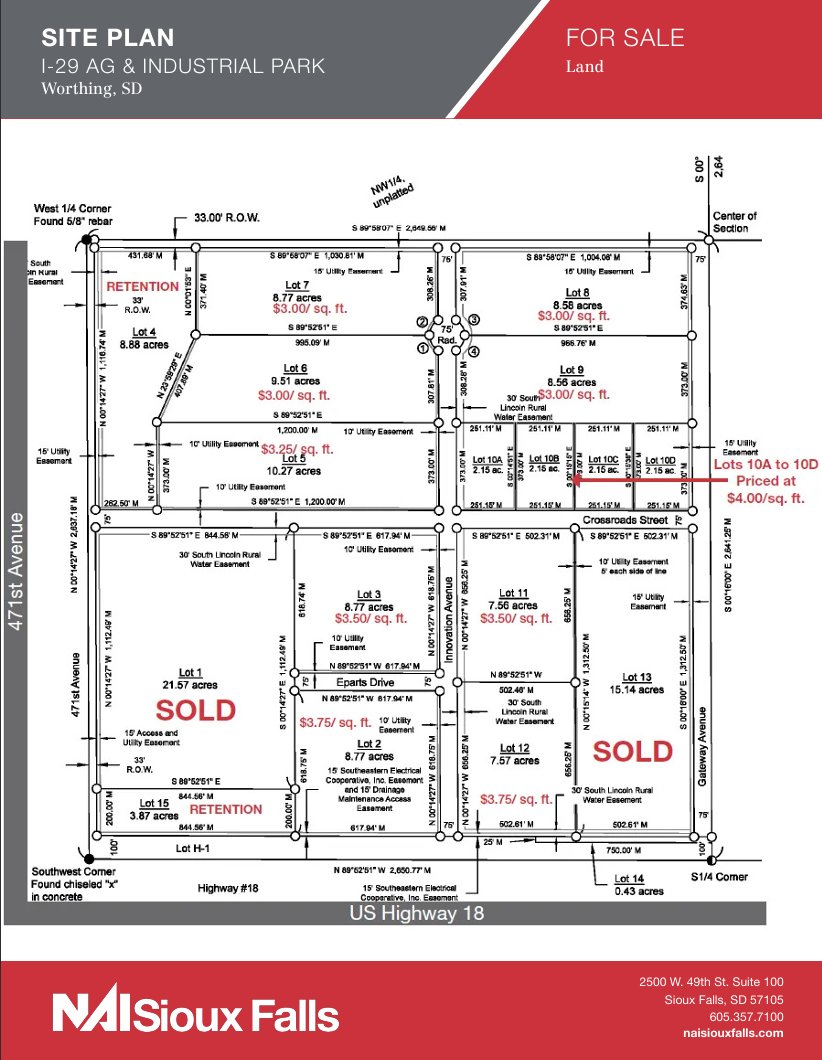 I-29 Ag & Industrial Park — site plan