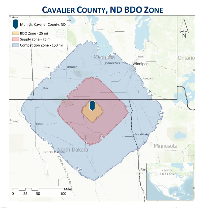 Cavalier County BDO Zone, Supply Zone, and Competition Zone