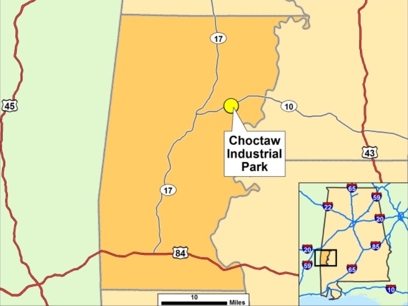 Choctaw Industrial Park — state location map
