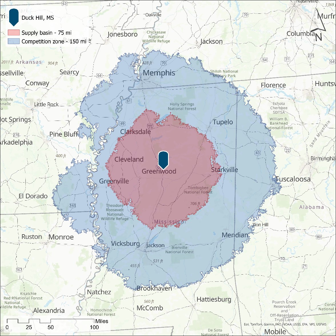 BDO Zone and Competition Zone with Duck Hill as the center point
