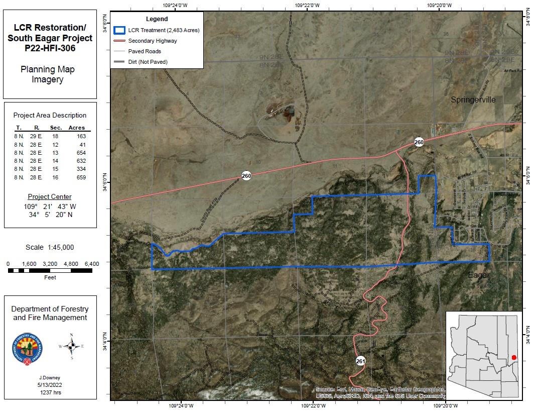 LCR Restoration / South Eagar Project area (2,483 acres)