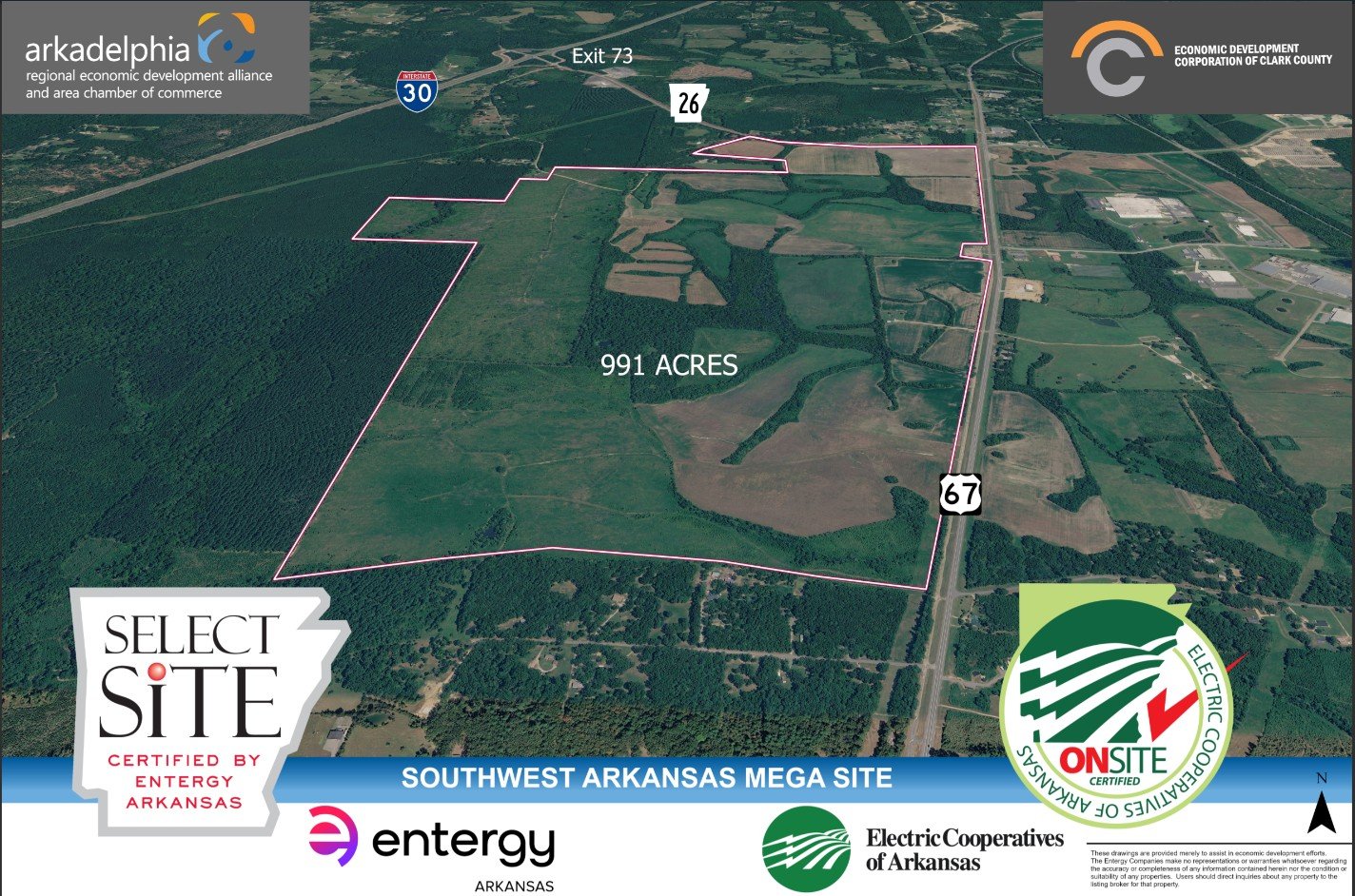Southwest Arkansas Mega Site — aerial view