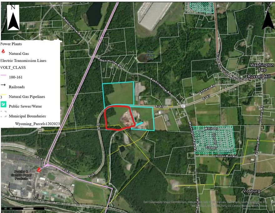 Industrial site — parcel location and infrastructure